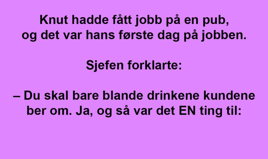 Han fikk jobb som bartender. Men kundene? Jeg ler så tårene triller!